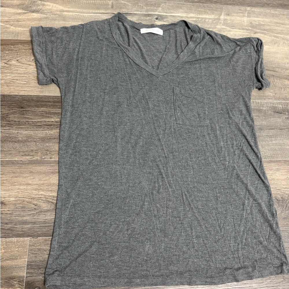 Charcoal V-Neck Women's Blouse